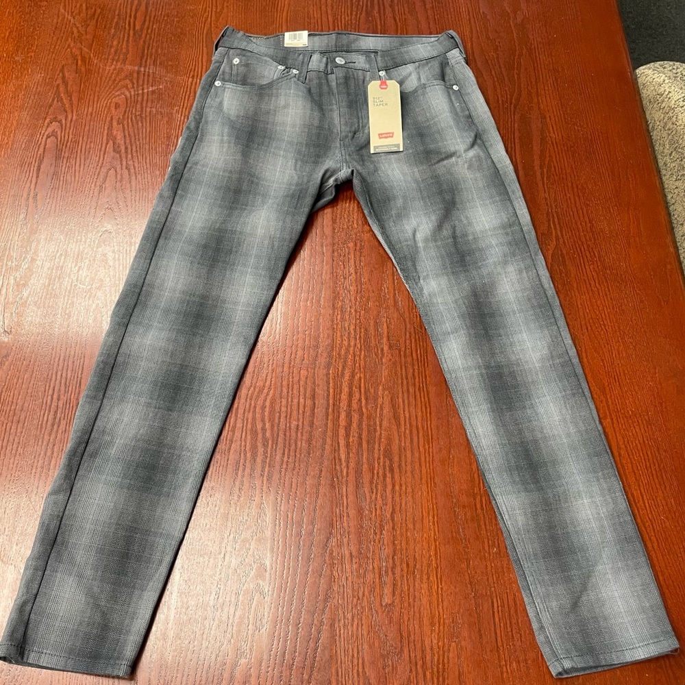 Levis 512 Mens Slim Taper Fit Pants Gray Black 32x32